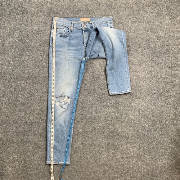 7 For All Mankind Jeans Womens 29 Denim Distressed Ankle Straight Busted Knee - Picture 6 of 12